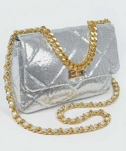 Vendor-unknown JUST IN Jesse Quilted Sequins Chain Shoulder Bag