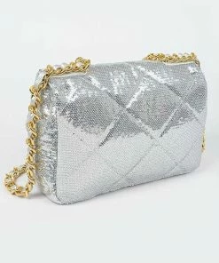 Vendor-unknown JUST IN Jesse Quilted Sequins Chain Shoulder Bag