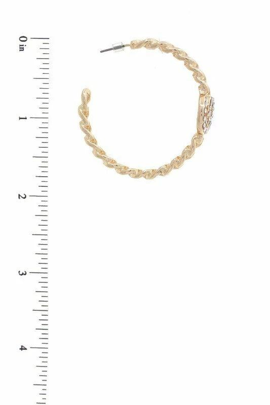 Vendor-unknown JUST IN Ashly Pearl Double Circle Link Hoop Earrings