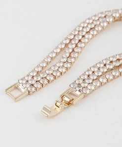 Vendor-unknown JUST IN Artie Three Row Rhinestones Tennis Bracelet