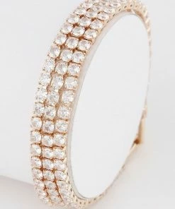 Vendor-unknown JUST IN Artie Three Row Rhinestones Tennis Bracelet