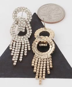 Vendor-unknown Jonni Pavé Circle Drop Rhinestone Earrings JUST IN