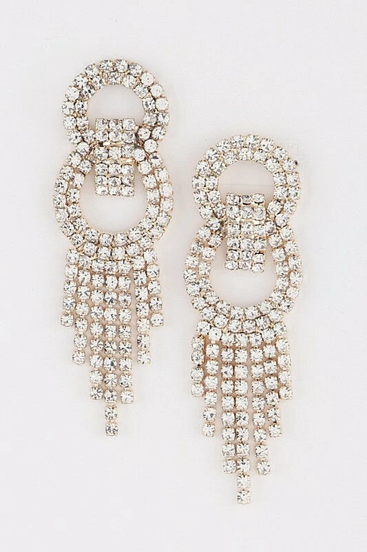 Vendor-unknown Jonni Pavé Circle Drop Rhinestone Earrings JUST IN