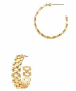 Vendor-unknown Roxie Gold Chain Hoop Earrings ACCESSORIES
