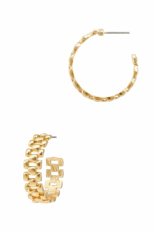 Vendor-unknown Roxie Gold Chain Hoop Earrings ACCESSORIES