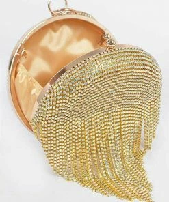 Vendor-unknown Summa Fringe Rhinestone Round Clutch Bag JUST IN
