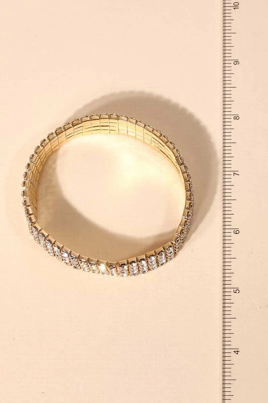 Vendor-unknown JUST IN Rocky Rhinestone Stone Layered Chain Anklet