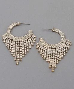 Vendor-unknown Amy Diamond Drop Hoop Earrings