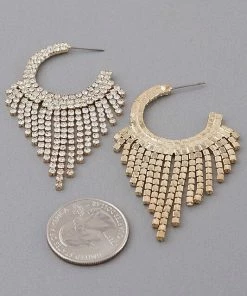 Vendor-unknown Amy Diamond Drop Hoop Earrings