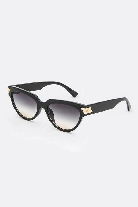 Vendor-unknown JUST IN Bernie Black Retro Cat Eye Sunglasses