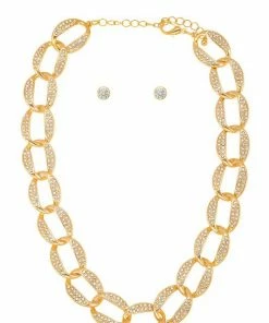 Vendor-unknown Jamie Gold Crystal Anchor Chain Necklace JUST IN