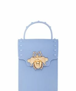 Vendor-unknown JUST IN Stephany Blue Gold Bee Decorated Rectangular Jelly Bag