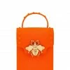 Vendor-unknown Stephany Orange Gold Bee Decorated Rectangular Jelly Bag JUST IN