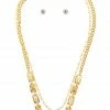 Vendor-unknown JUST IN Davie Gold Greek Pattern Necklace