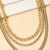 Vendor-unknown JUST IN Allison Herringbone Chain Link Layered Necklace