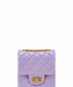 Vendor-unknown JUST IN Eddy Light Purple Diamond Quilted Pattern Square Small Jelly Bag