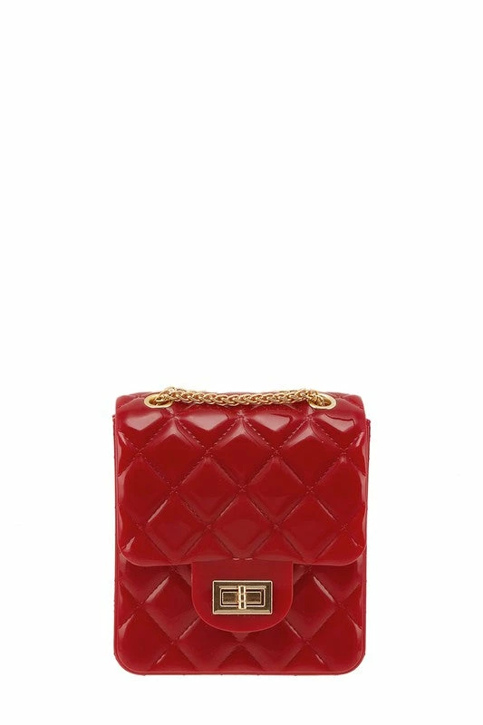 Vendor-unknown JUST IN Eddy Red Diamond Quilted Pattern Square Small Jelly Bag