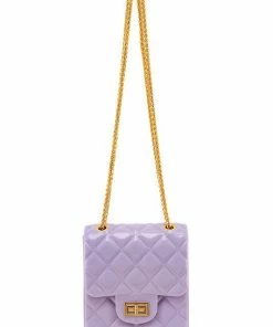 Vendor-unknown JUST IN Eddy Light Purple Diamond Quilted Pattern Square Small Jelly Bag