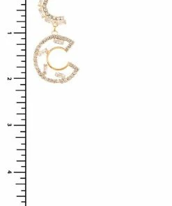 Vendor-unknown ACCESSORIES Heather Gold C And D Dangle Baguette Stone Earring