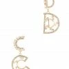 Vendor-unknown ACCESSORIES Heather Gold C And D Dangle Baguette Stone Earring