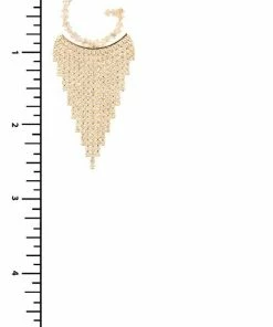 Vendor-unknown Moana Gold Crystal G With Rhinestone Fringe Earring