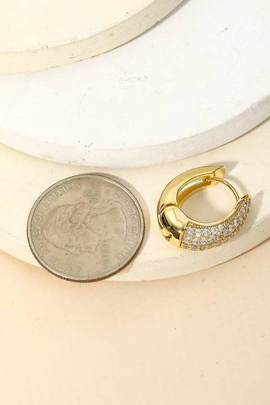 Vendor-unknown Lindsey Pave Huggie Hoop Earrings