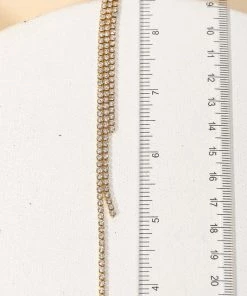 Vendor-unknown JUST IN Mindy Triple Strand Rhinestone Fringe Dangle Earrings