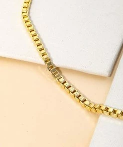Vendor-unknown ACCESSORIES Mika Square Box Chain Necklace
