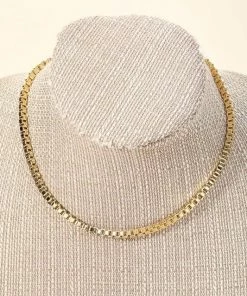 Vendor-unknown ACCESSORIES Mika Square Box Chain Necklace