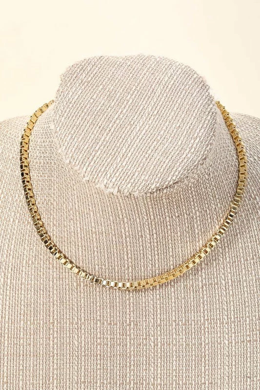 Vendor-unknown ACCESSORIES Mika Square Box Chain Necklace