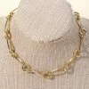 Vendor-unknown ACCESSORIES Viviana Oval Chain Link Twist Necklace