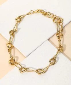 Vendor-unknown ACCESSORIES Viviana Oval Chain Link Twist Necklace
