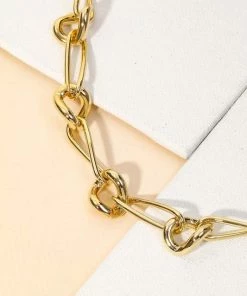 Vendor-unknown ACCESSORIES Viviana Oval Chain Link Twist Necklace