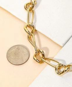 Vendor-unknown ACCESSORIES Viviana Oval Chain Link Twist Necklace