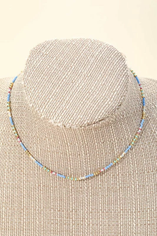 Vendor-unknown Ivy Multi Color Dainty Seed Beaded Necklace