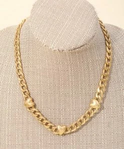 Vendor-unknown JUST IN Nikka Gold Triple Heart Charm Chain Necklace