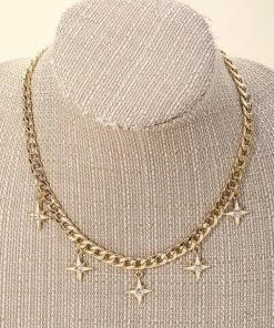 Vendor-unknown JUST IN Juniper Rhinestone Star Curb Chain Necklace