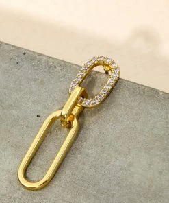 Vendor-unknown Adam Oval Chain Link Dangle Earrings