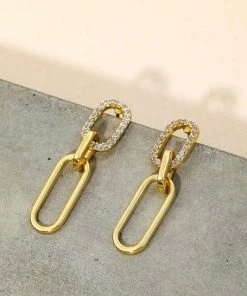 Vendor-unknown Adam Oval Chain Link Dangle Earrings