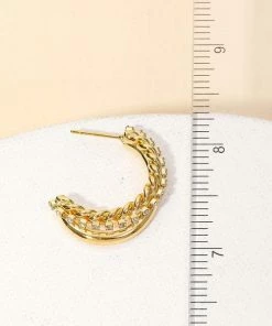 Vendor-unknown ACCESSORIES Karma Layered Rope Chain Twist Hoop Earrings