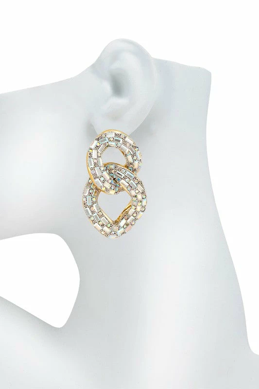 Vendor-unknown Catherine Sapphire Blue Textured Twist Linked Earrings