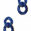 Vendor-unknown Catherine Sapphire Blue Textured Twist Linked Earrings