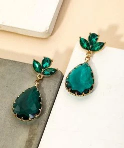 Vendor-unknown ACCESSORIES Sugar Emerald Crystal Teardrop Earrings