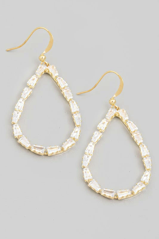 Vendor-unknown JUST IN Elijah Rhinestone Teardrop Cutout Earrings
