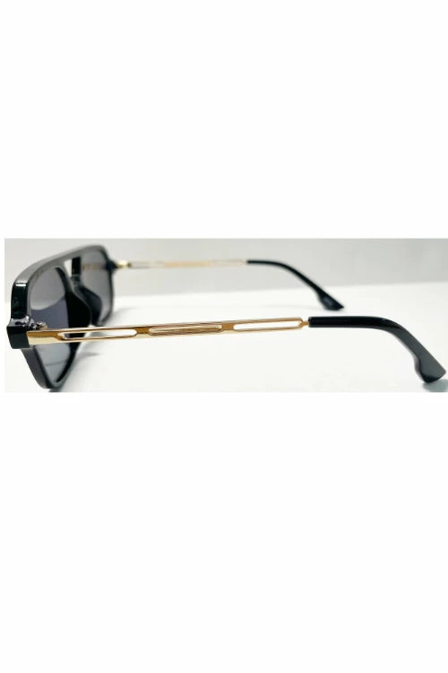 Vendor-unknown JUST IN Indiya Black Retro Aviator Sunglasses