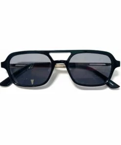 Vendor-unknown JUST IN Indiya Black Retro Aviator Sunglasses
