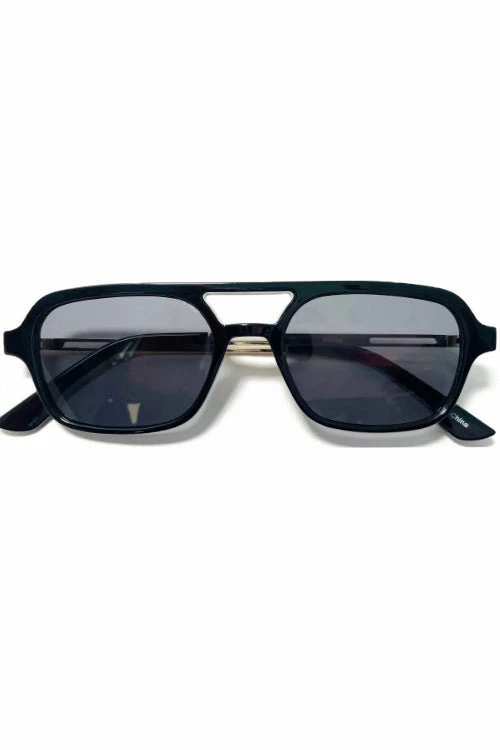Vendor-unknown JUST IN Indiya Black Retro Aviator Sunglasses