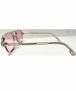 Vendor-unknown JUST IN Indiya Pink Lens Retro Aviator Sunglasses
