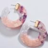 Vendor-unknown Meredith Multi Color Acrylic C Shape Hoop Earrings ACCESSORIES