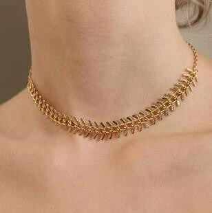 Vendor-unknown JUST IN Meggie Golden Simple Tassel Choker Necklace